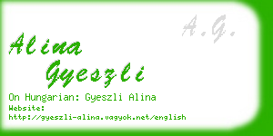 alina gyeszli business card
